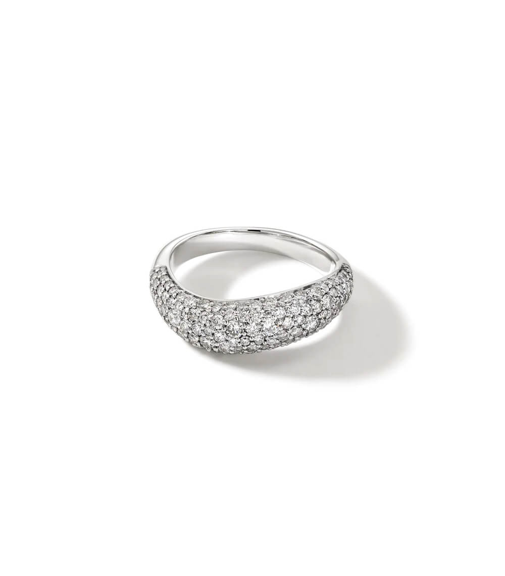 Surf Ring, Sterling Silver, Diamonds